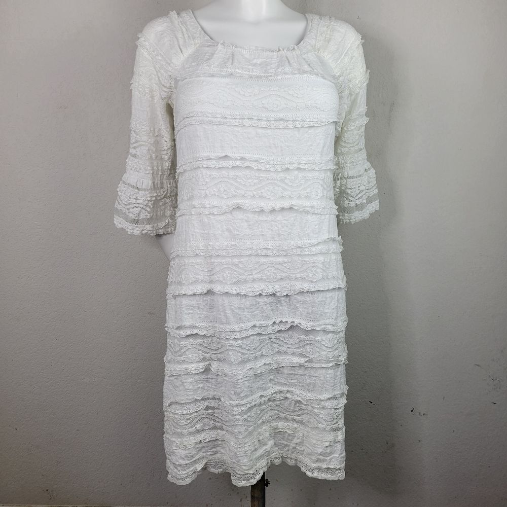 Dressbarn White Lace Lined Dress‎